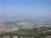 Looking up the Jezreel Valley.  Note Tel Jokneam.  Note the secret airport. (45kb)