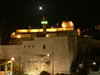 Oops.  We look back at the Temple Mount wall, Robinson's Arch, the mosque, and the moon. (49kb)